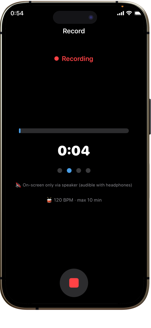 Recording: play along with the beat